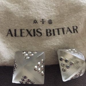 Alexis Bittar Lucite Pyramide Clip On Earrings